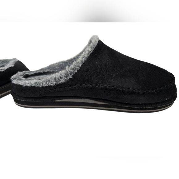 Kuailu Men's Slippers Black & Gray Memory Foam Slip-On Clog Size 12 House Casual - Picture 5 of 7